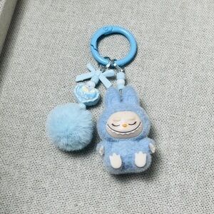 Blue Plush Bunny Key & Card Holder Charm